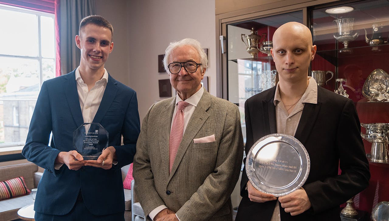 Sol Harter and Matthew Twitchen recieving Sir Peter Thompson Award